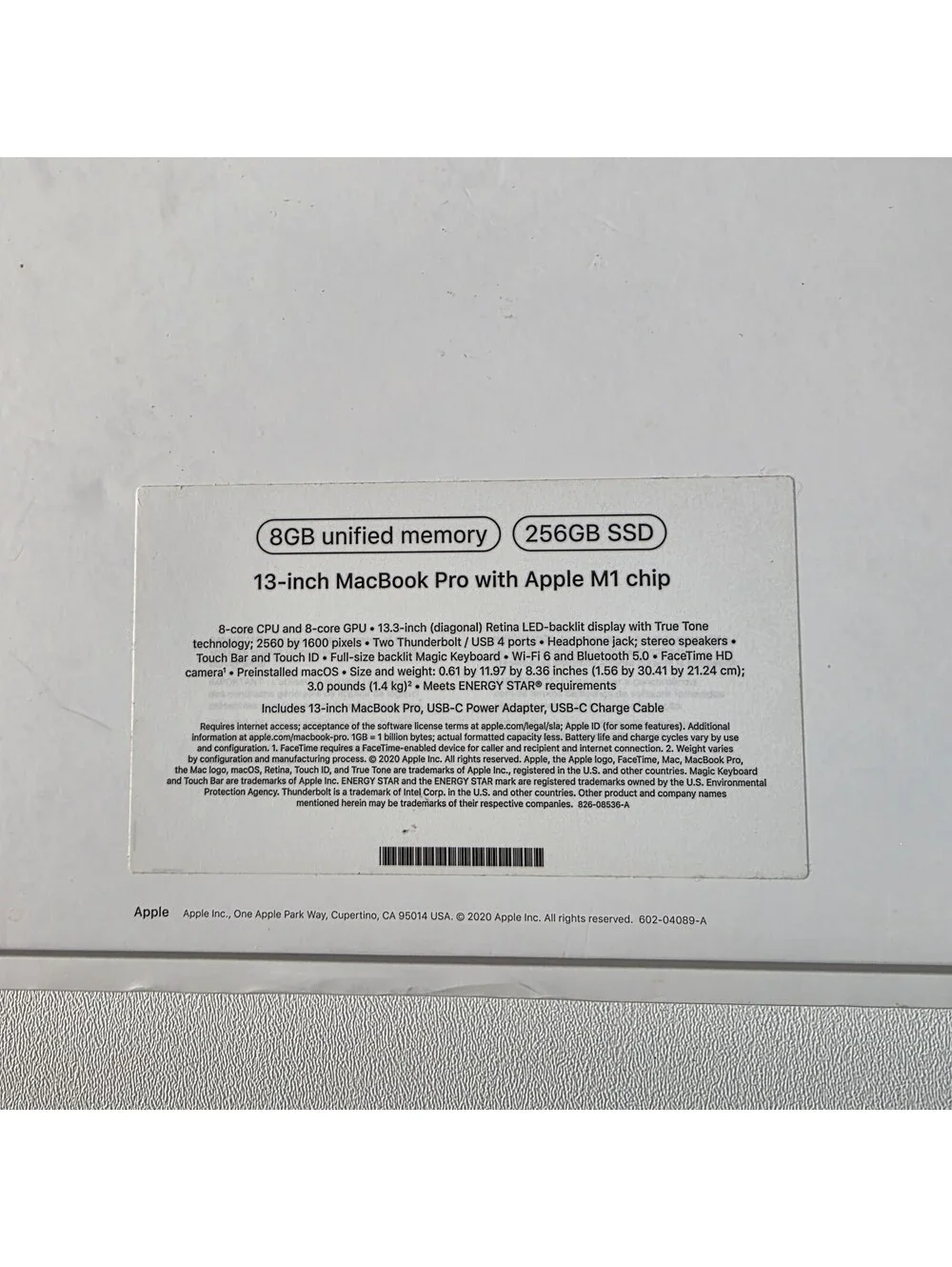 2020 Apple MacBook Pro 13 Inch (A2338) Space Gray 512GB EMPTY BOX ONLY